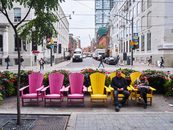Yellow and Purple Chairs - King Street Pilot Project