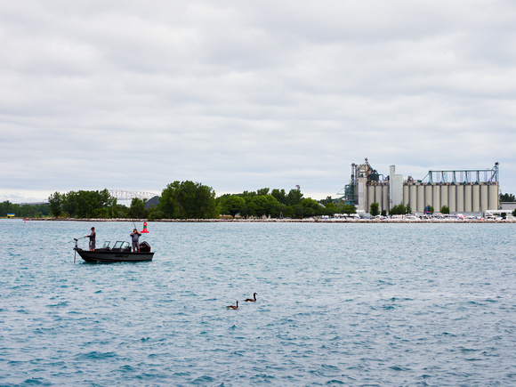 Fishing in Front of the Grain Elevator