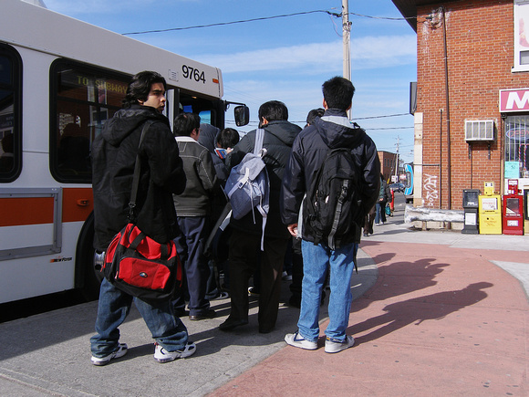 4:22 PM: Boarding the eastbound 1C Dundas-Collegeway