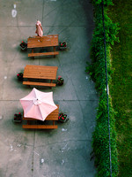 Picnic Benches in the Courtyard